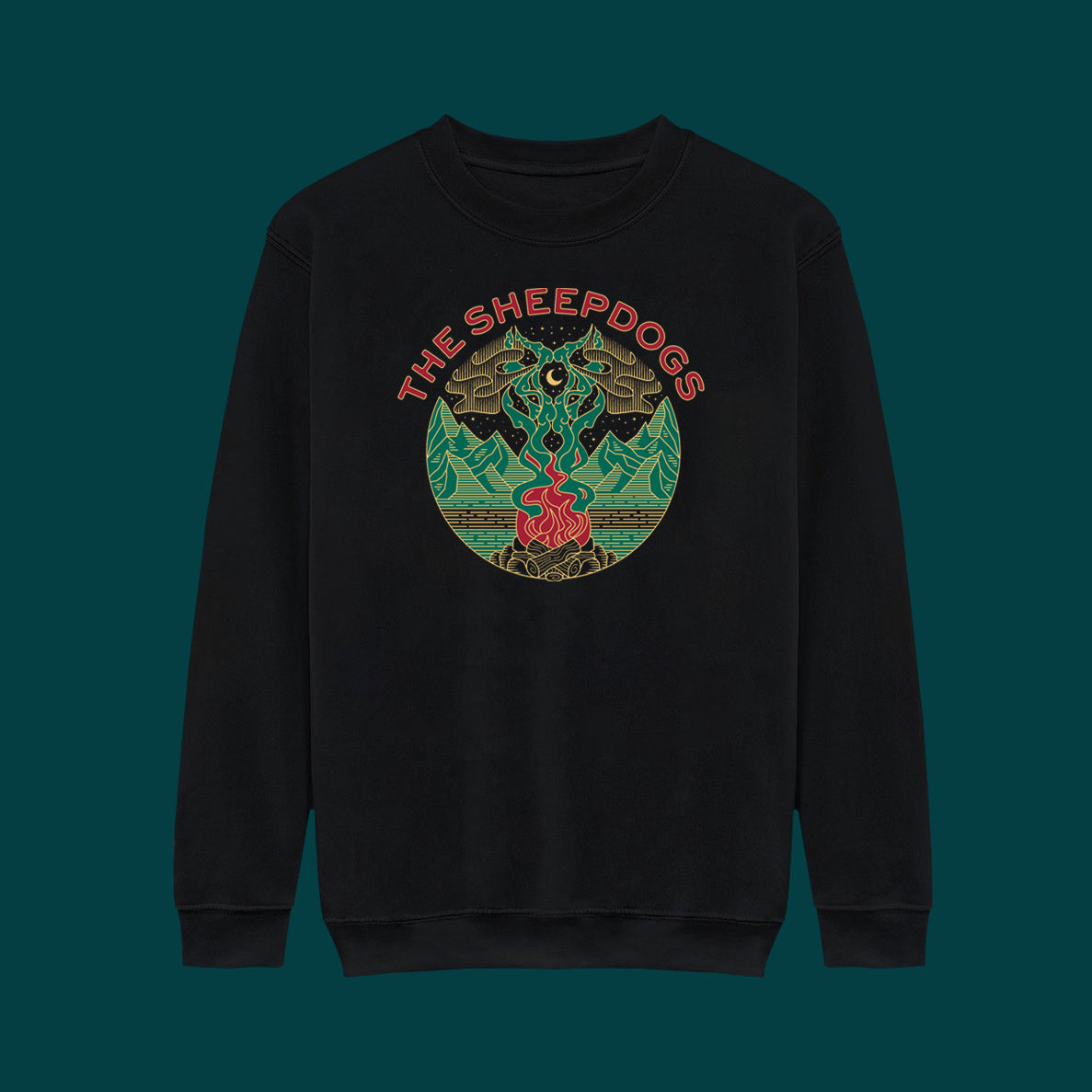 Wolf Campfire Crewneck