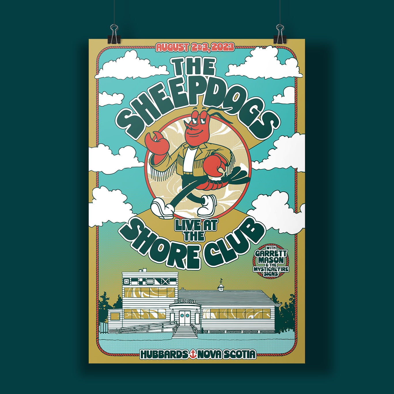 The Shore Club Screen Printed Poster The Sheepdogs