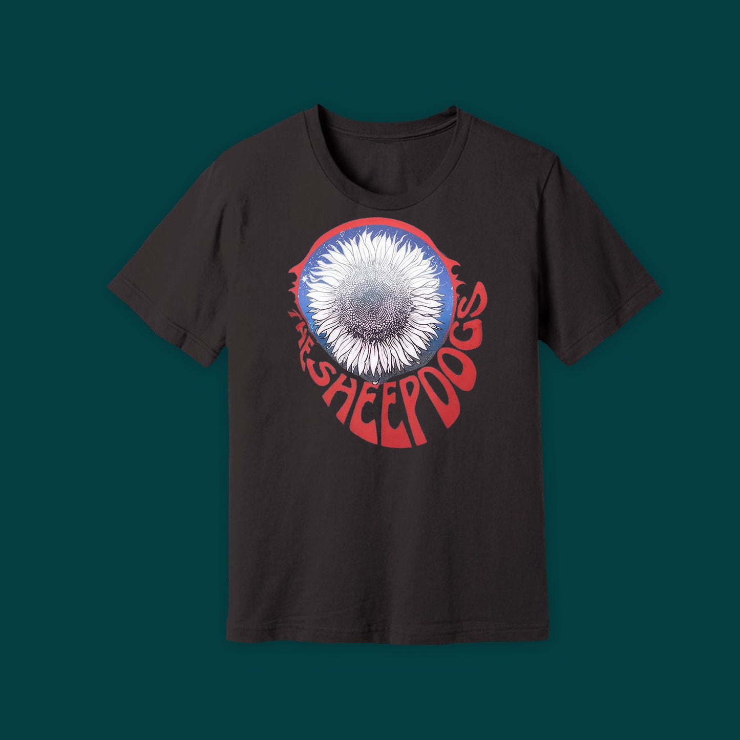 "The Sheepdogs" Sunflower Tee - Black